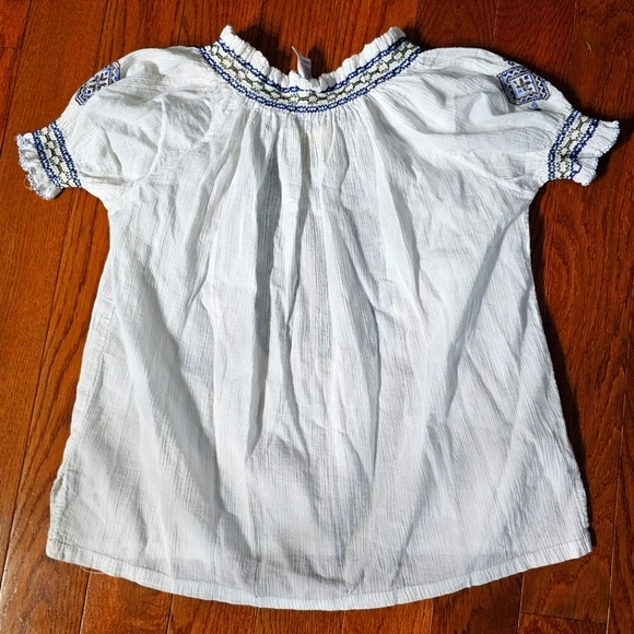 Grecian White Patterned Blouse Size S - Picture 2 of 5